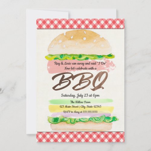 BBQ Wedding Reception Invitation