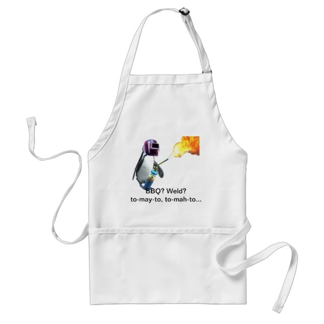 BBQ welding penguin Adult Apron (Front)