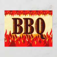 BBQ Western Flames Custom Save the Date Postcard