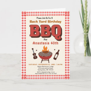 BBQ  Yard Birthday Happy Birthday BBQ Barbecue Card