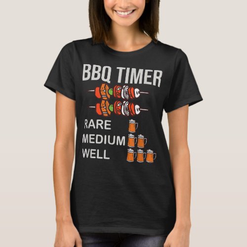 BBQimer  Chef Beer Alcoholmoked Meat Grill Barbecu T_Shirt