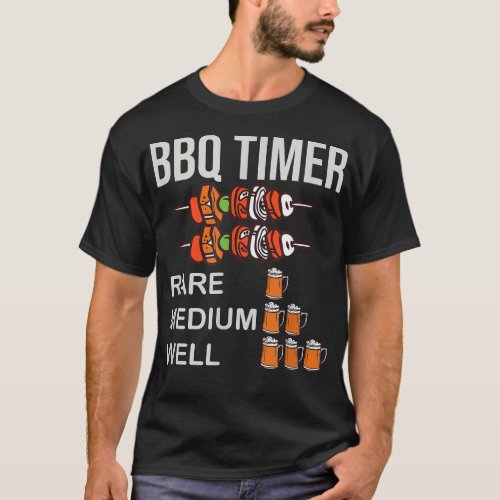 BBQimer  Chef Beer Alcoholmoked Meat Grill Barbecu T_Shirt