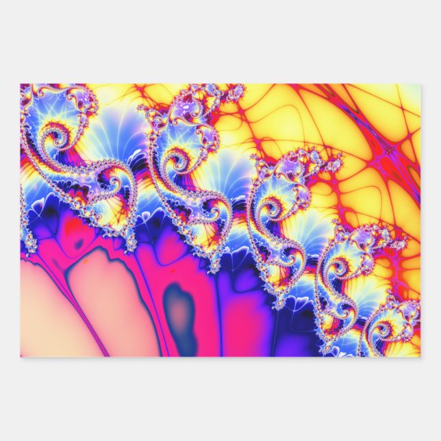 BBQSHOES™ Psychedelic Fractal Wrapping Paper Sheets (Front)