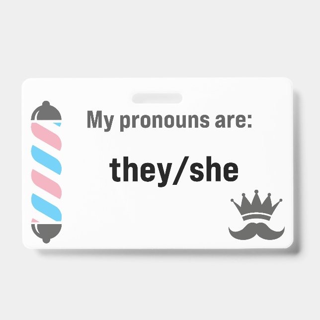BBS Pronouns They/She Badge (Front)