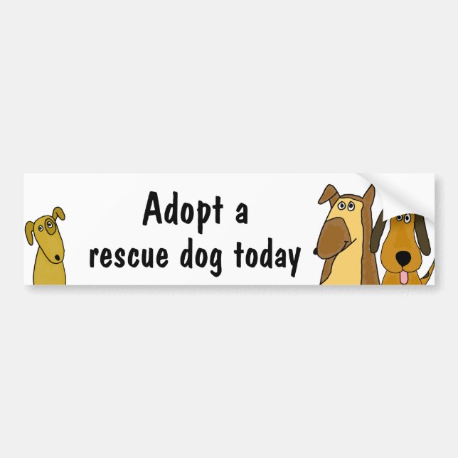 BC- Adopt a rescue dog bumper sticker (Front)