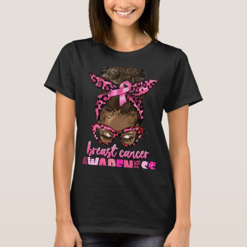 BC Black Girl Woman Breast Cancer Awareness Pink R T_Shirt