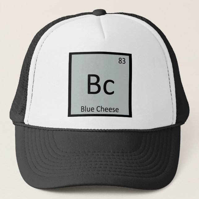 Bc - Blue Cheese Chemistry Periodic Table Symbol Trucker Hat (Front)