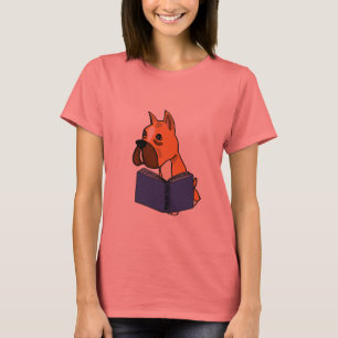 BC- Boxer Dog Reading a Book Shirt