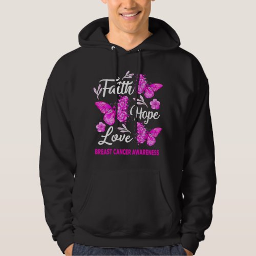 BC Breast Cancer Awareness Faith Hope Love Butterf Hoodie
