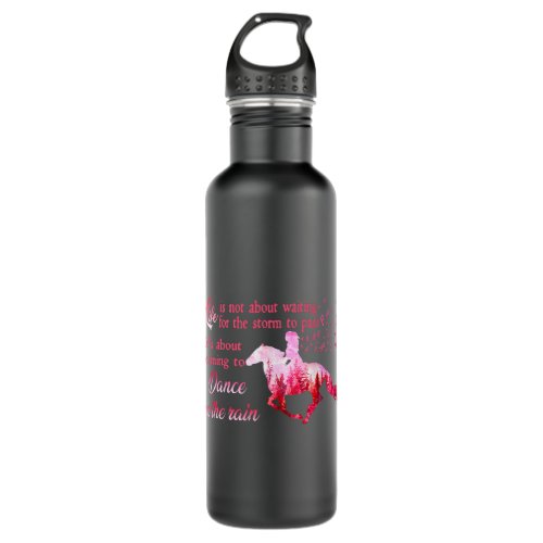 BC Breast Cancer Awareness Horse Ribbon Pink Gifts Stainless Steel Water Bottle