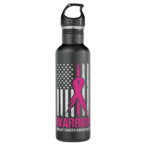 BC Breast Cancer Awareness Warrior Fighter Pink Ri Stainless Steel Water Bottle