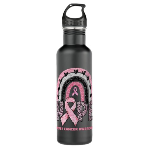 BC Breast Cancer Rainbow In October We Wear Pink H Stainless Steel Water Bottle