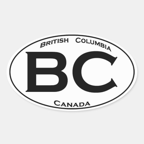 BC British Columbia Oval Logo Oval Sticker