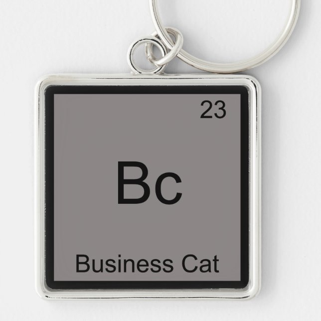 Bc - Business Cat Funny Chemistry Element Symbol Keychain (Front)