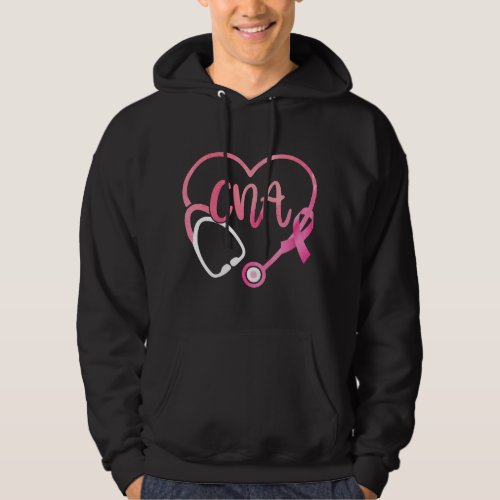 BC CNA Heart Stethoscope Pink Ribbon Breast Cancer Hoodie