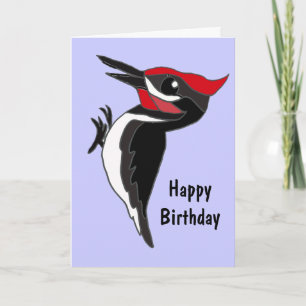 BC- Funny Cartoon Woodpecker Birthday Card