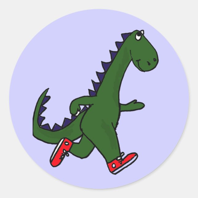 BC- Funny Jogging Dinosaur Stickers (Front)