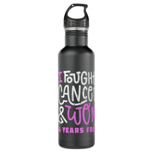 BC I Fought And I Won 14 Year Free Breast Cancer A Stainless Steel Water Bottle