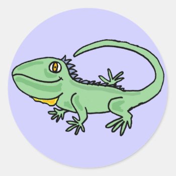 Bc- Iguana Cartoon Sticker by inspirationrocks at Zazzle