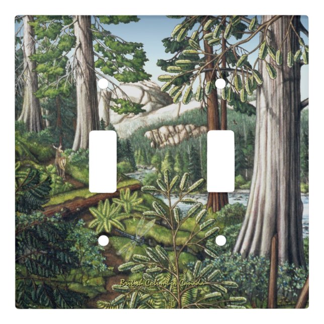 BC Landscape Art Light Switch Cover Old Growth  (Front)