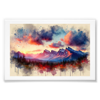 BC Rockies Sunset,  Photo Print