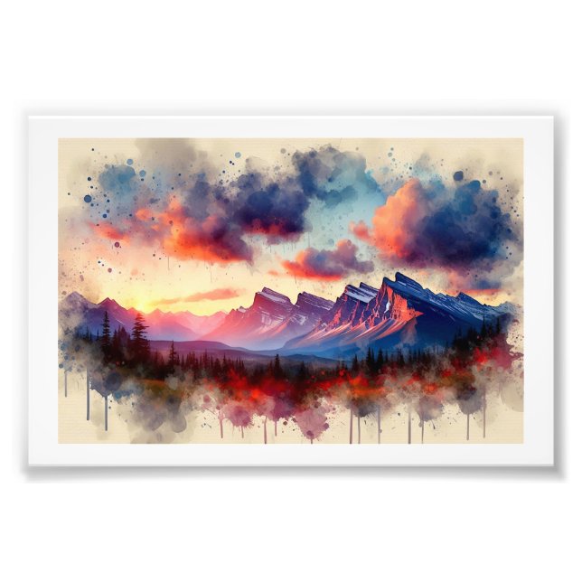 BC Rockies Sunset,  Photo Print (Front)