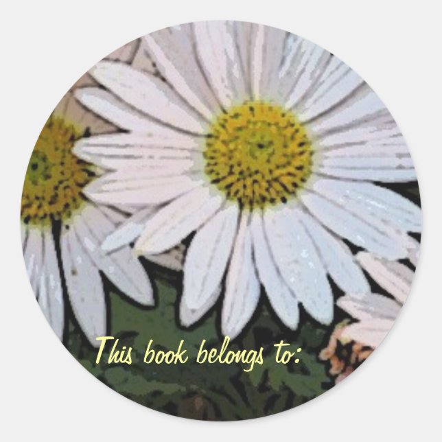BC- This book belongs to: daisy design Classic Round Sticker (Front)