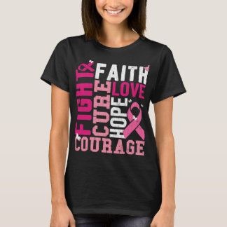 BC Womens Fight Cure Faith Breast Cancer Awareness T-Shirt