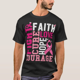 BC Womens Fight Cure Faith Breast Cancer Awareness T-Shirt