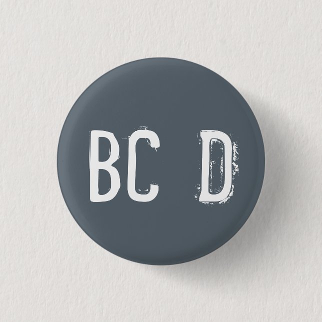"BCD" Alphabet Collectible (#4) Pinback Button (Front)