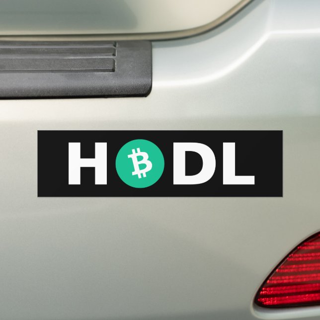 BCH Bitcoin Cash HODL Bumper Sticker (On Car)