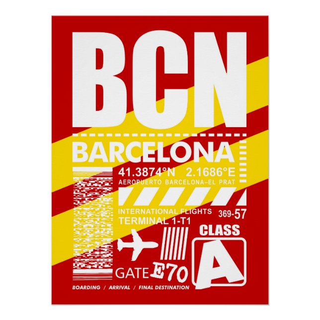 BCN Barcelona Airport Poster (Front)