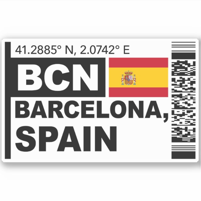 BCN Barcelona Boarding Pass - Spain Travel  Sticker (Front)
