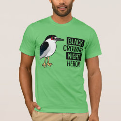 Black-crowned Night Heron with Black & White Text Men's Basic American Apparel T-Shirt
