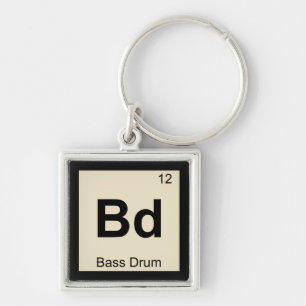 Bd - Bass Drum Music Chemistry Periodic Table Keychain