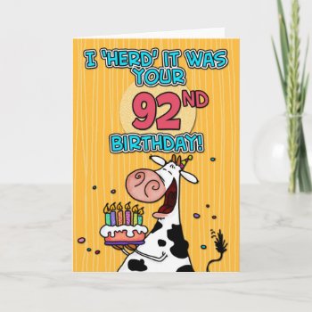 Bd Cow - 92 Card by cfkaatje at Zazzle