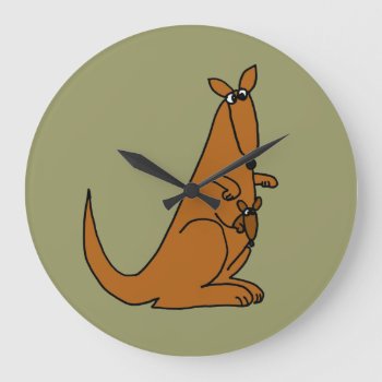 Bd- Fun Kangaroo And Baby Wall Clock by inspirationrocks at Zazzle