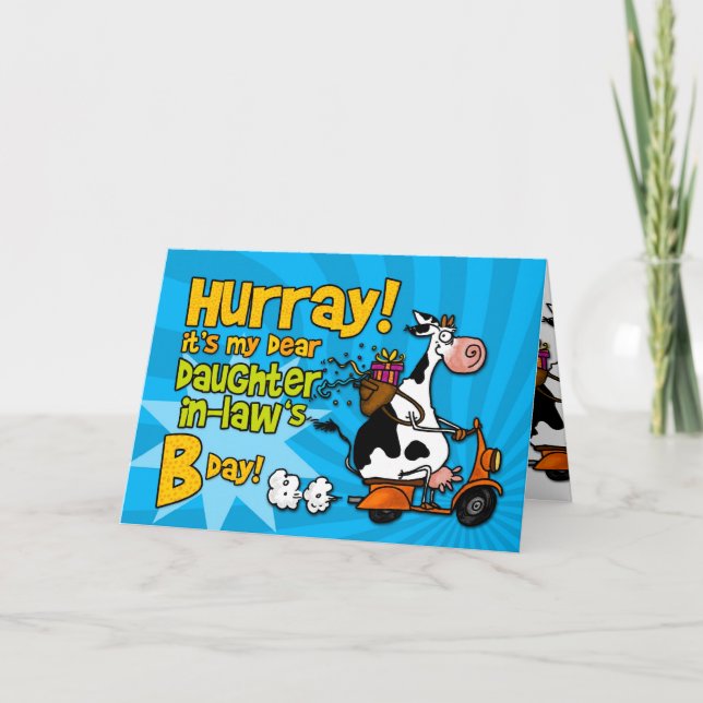 bd scooter cow - daughter-in-law card (Front)