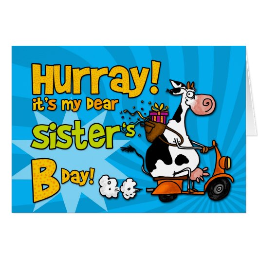 bd scooter cow - sister cards (Front Horizontal)