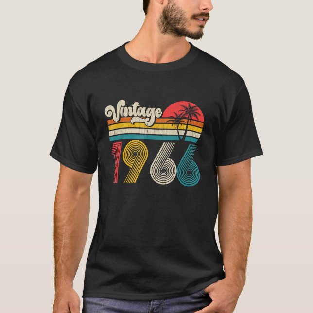 Bday Design For 60 Year Old Born in 1966 60th T-Shirt (Front)