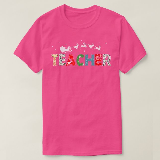 Bdbg Teacher Christmas Pajama Merry Xmas Teacher D T-Shirt (Design Front)
