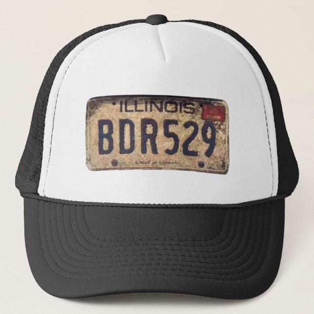 BDR529 Bluesmobile License Plate Trucker Hat (Front)