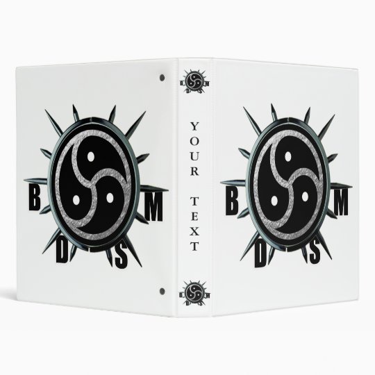 BDSM Symbol and Metal Spiked Collar Binder