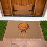 Be a Bagel Funny Food Pun Bagel Lover Design  Doormat<br><div class="desc">Welcome guests with humor using this “Be a Bagel” doormat. Featuring a playful bagel illustration and a witty pun, this fun design is perfect for food lovers, brunch enthusiasts, and anyone who enjoys quirky decor. Made from durable, high-quality materials, this doormat is designed to withstand daily use while keeping dirt...</div>