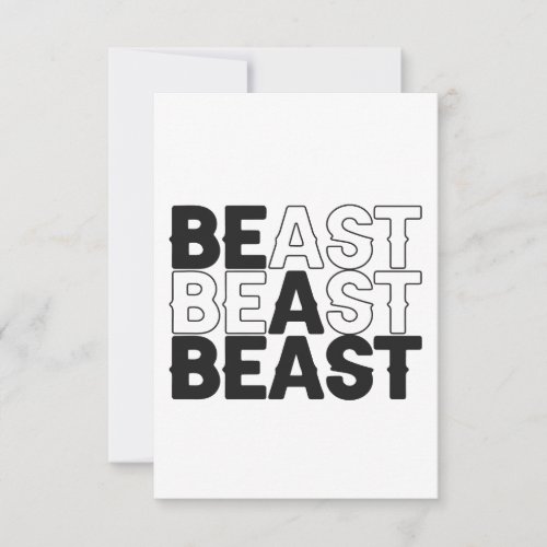 Be a Beast Bodybuilding Fitness Gym Sport Lover  Thank You Card