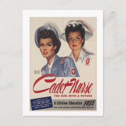 Be a Cadet Nurse Postcard