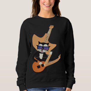 Be a Cat That is Cool Playing Guitar Abstract Sweatshirt