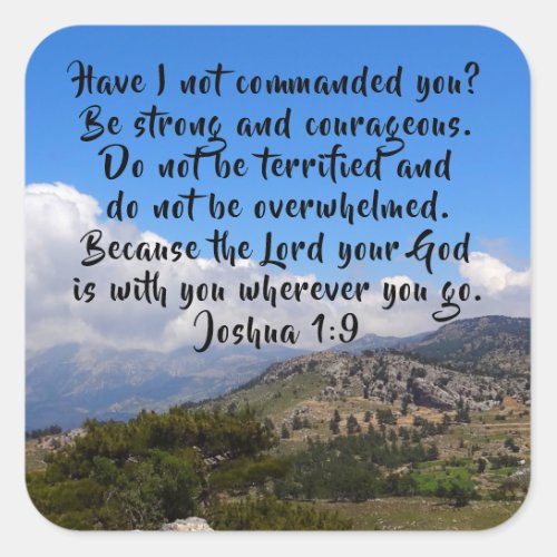Be A Confident Christian Joshua 19 Bible  Square Sticker