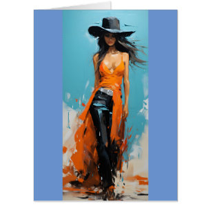 BE A COWGIRL BIRTHDAY GIANT BIGGEST BIG Card