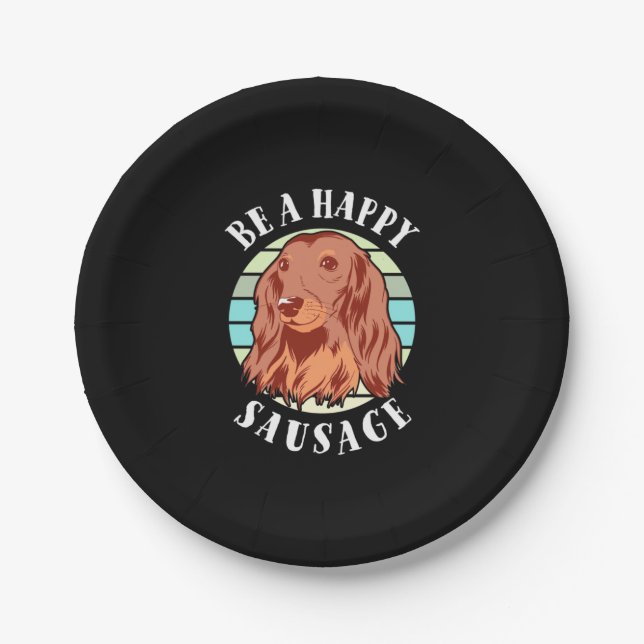 Be A Cute Sausage Dog Paper Plates (Front)